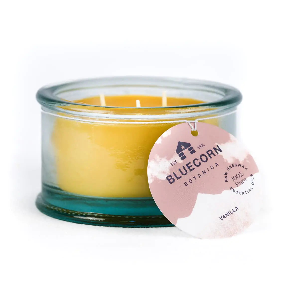 Bluecorn Botanica Beeswax Candle - Made with Pure Beeswax & Vanilla