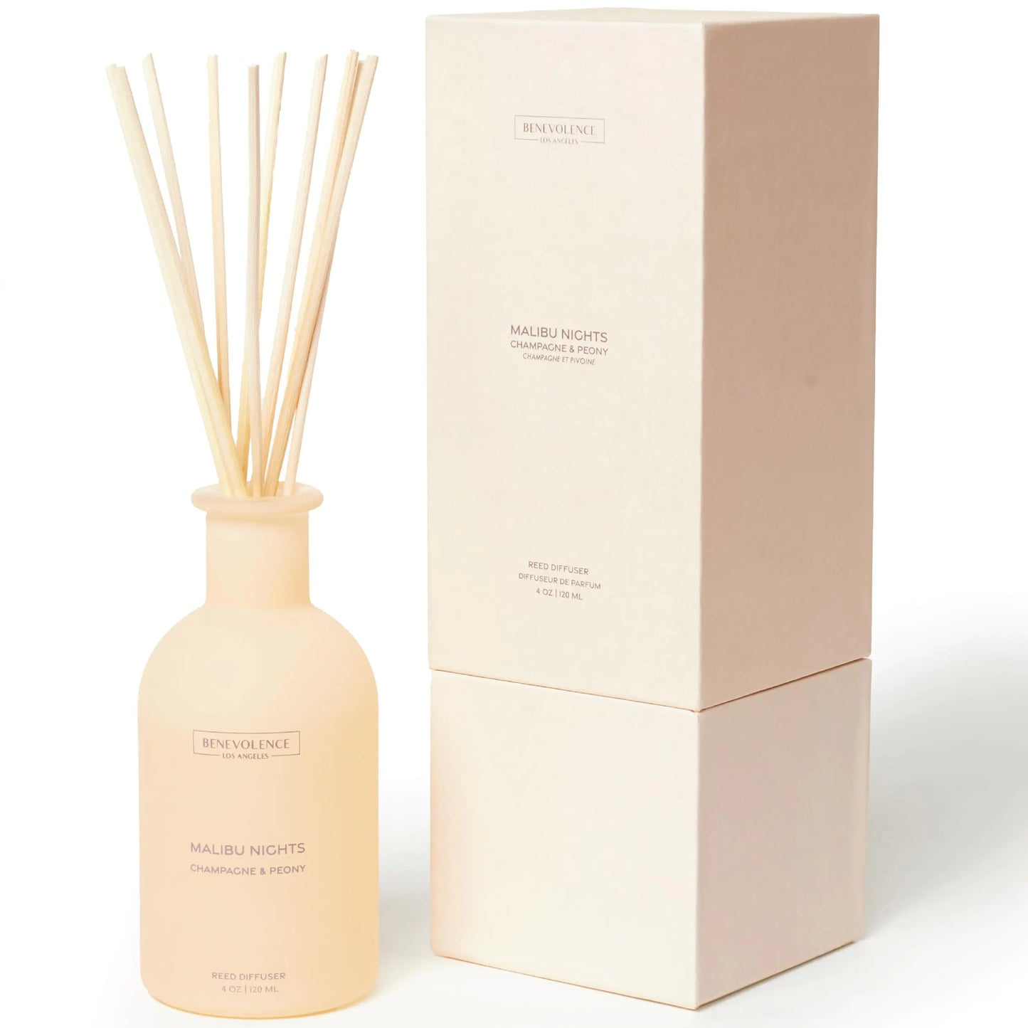 Benevolence LA Reed Diffusers for Home - Champagne & Peony Malibu Sands Collection